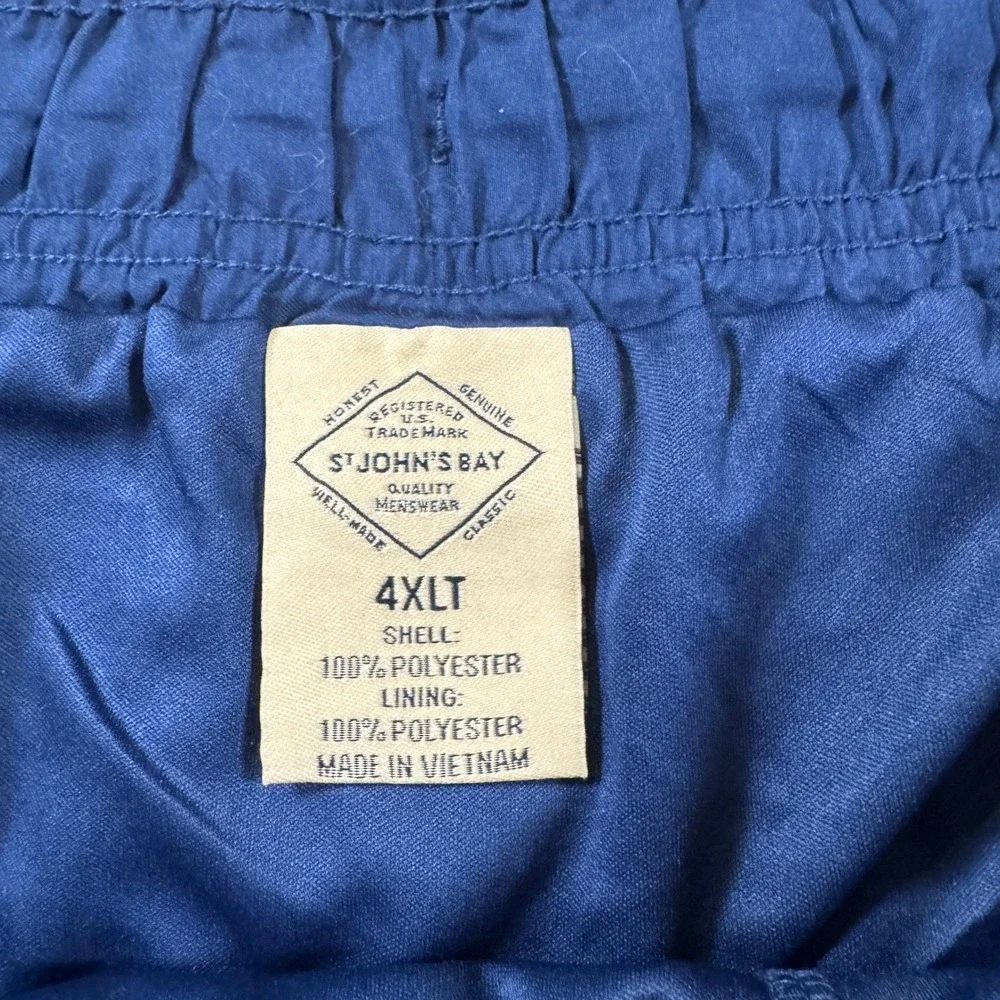 St John's Bay Mens Swim Shorts 4XLT Blue Cargo Pocket 11 Inseam UPF 50+ NEW